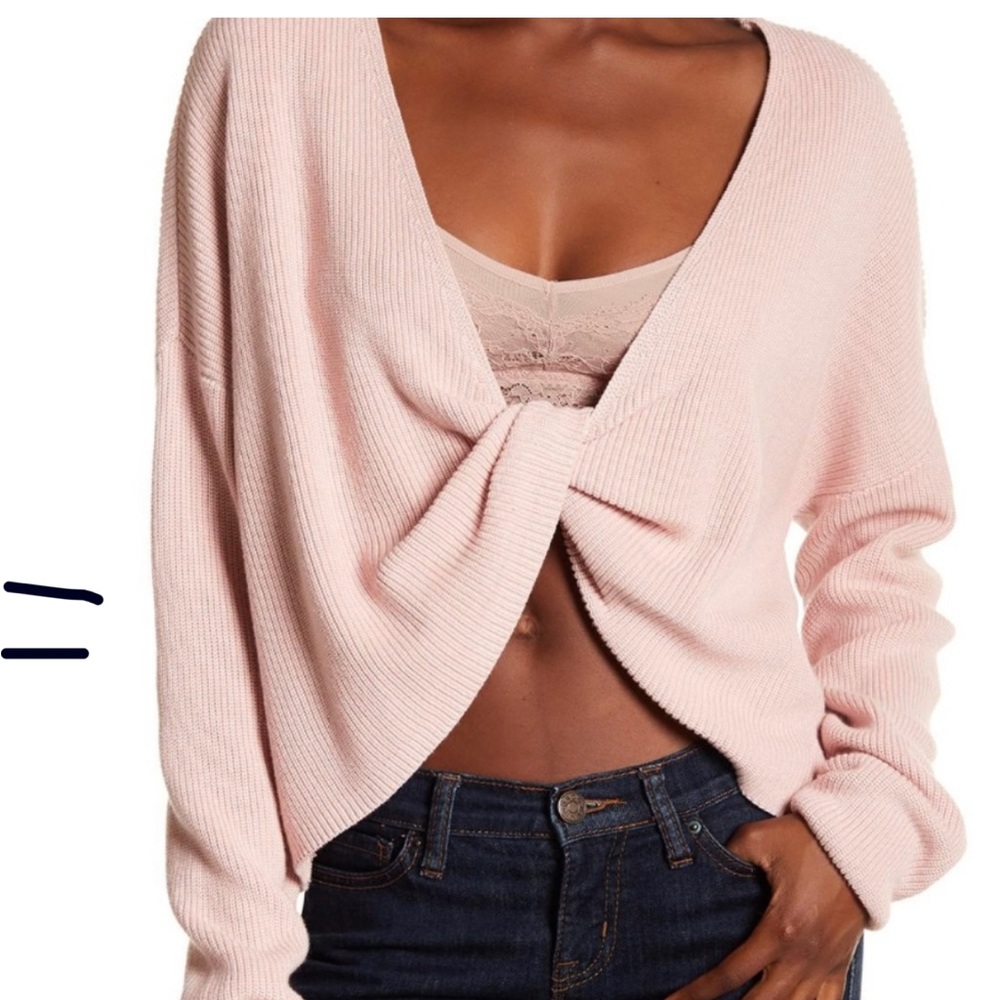 Lovers + Friends size small pink knot sweater